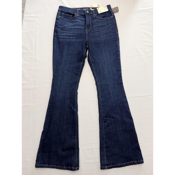 a.n.a Denim - A.n.a High-Rise Flare Jeans Womens 10 Blue Dark Wash Stretch Slim 31x32